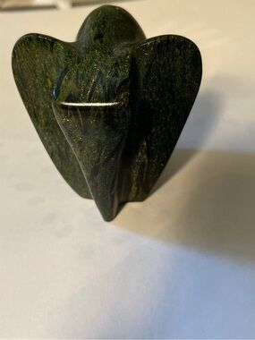 Polished Dark Green Nephrite Jade Elephant Sculpture. RARE